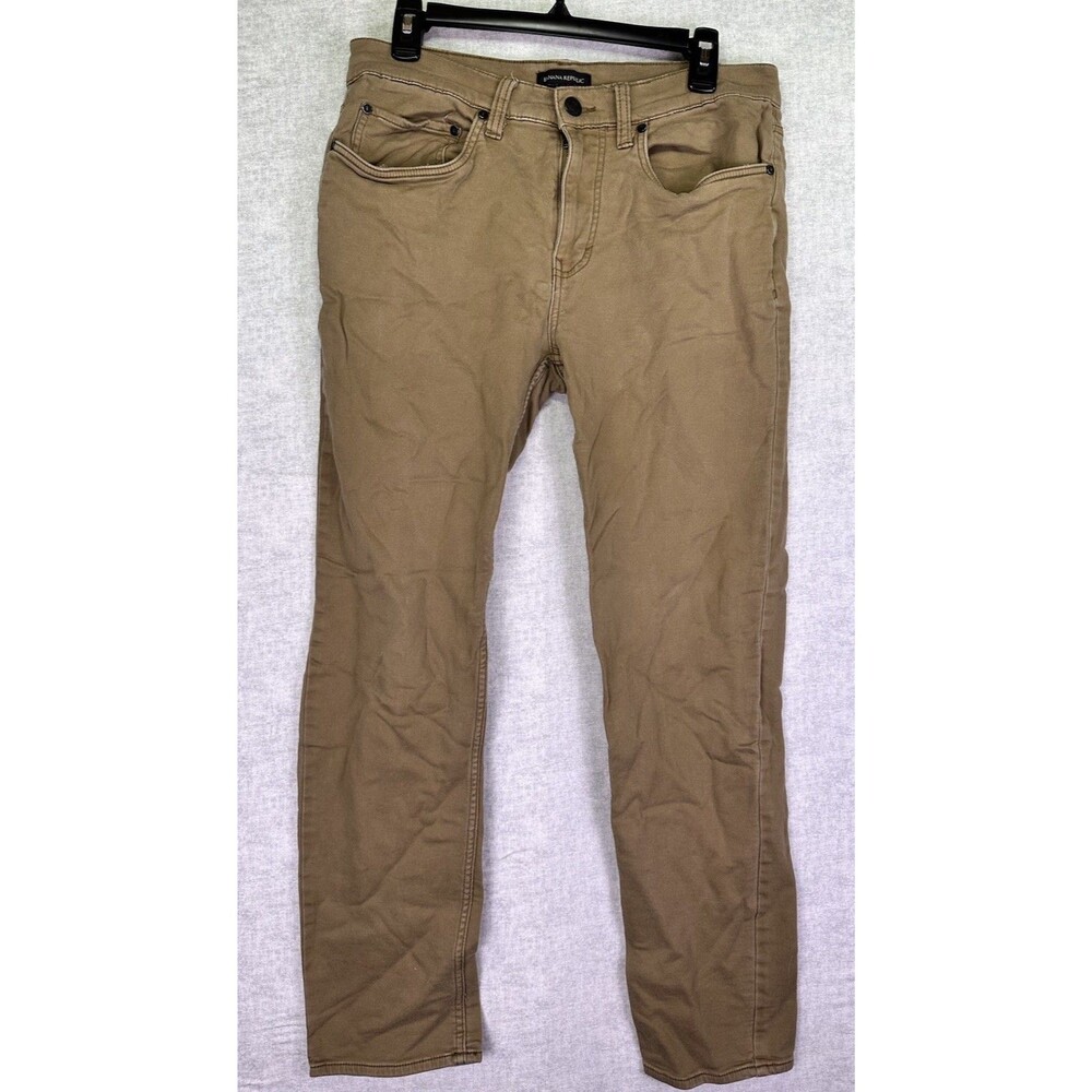 Banana Republic Mens 32x32 (32x29 actual) Brown Straight Fit Cotton Pant Trouser